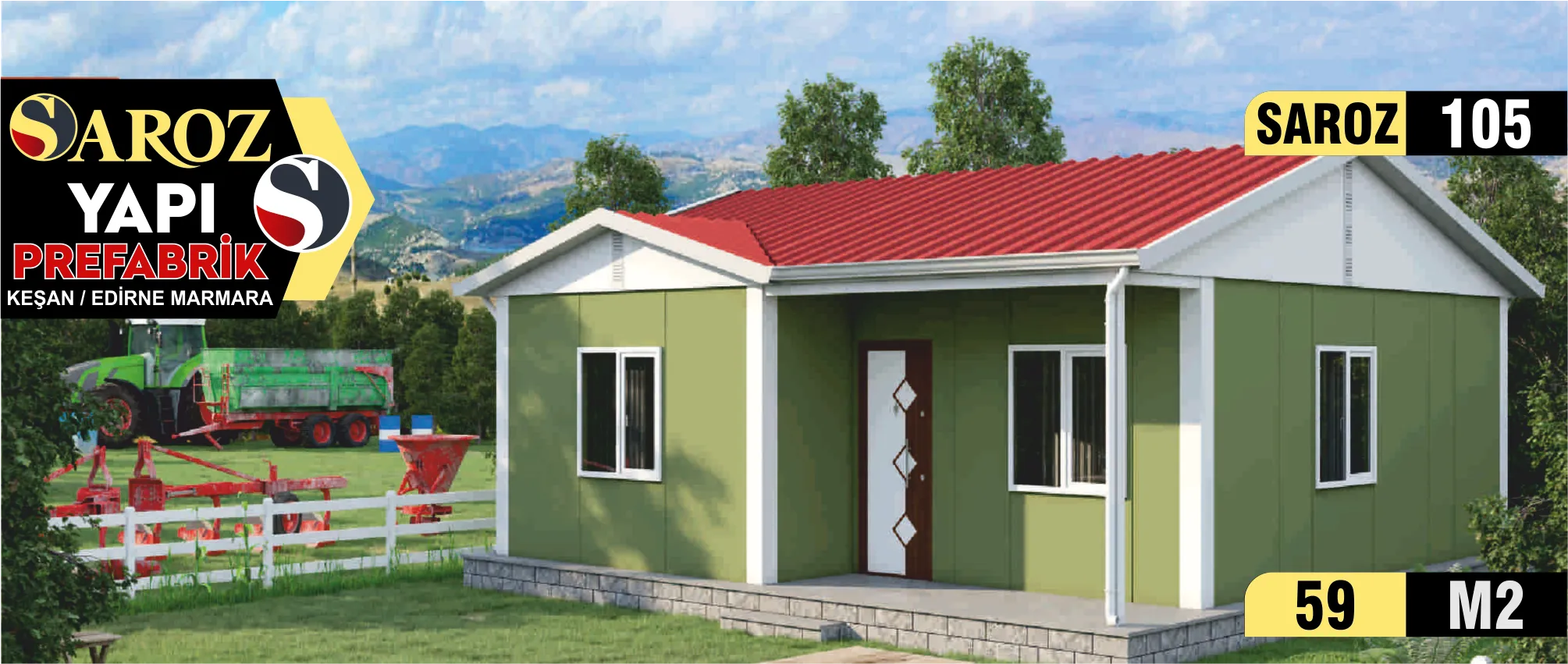 105 - 59m² Tek Katlı Prefabrik Ev