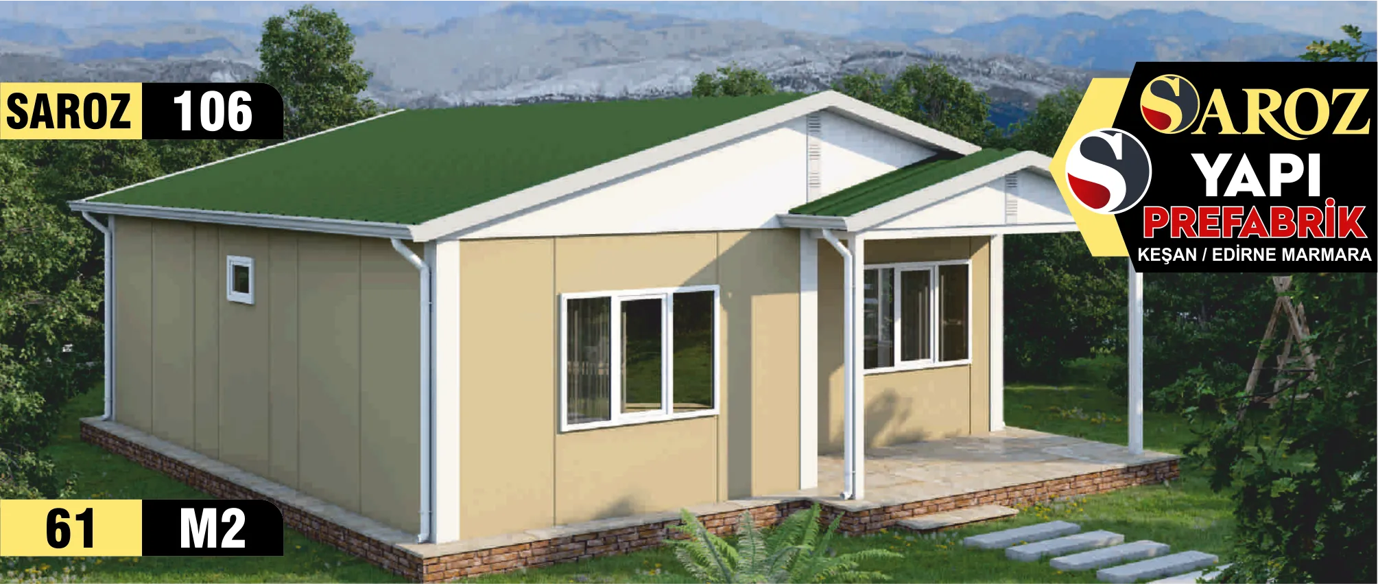 106 - 61m² Tek Katlı Prefabrik Ev