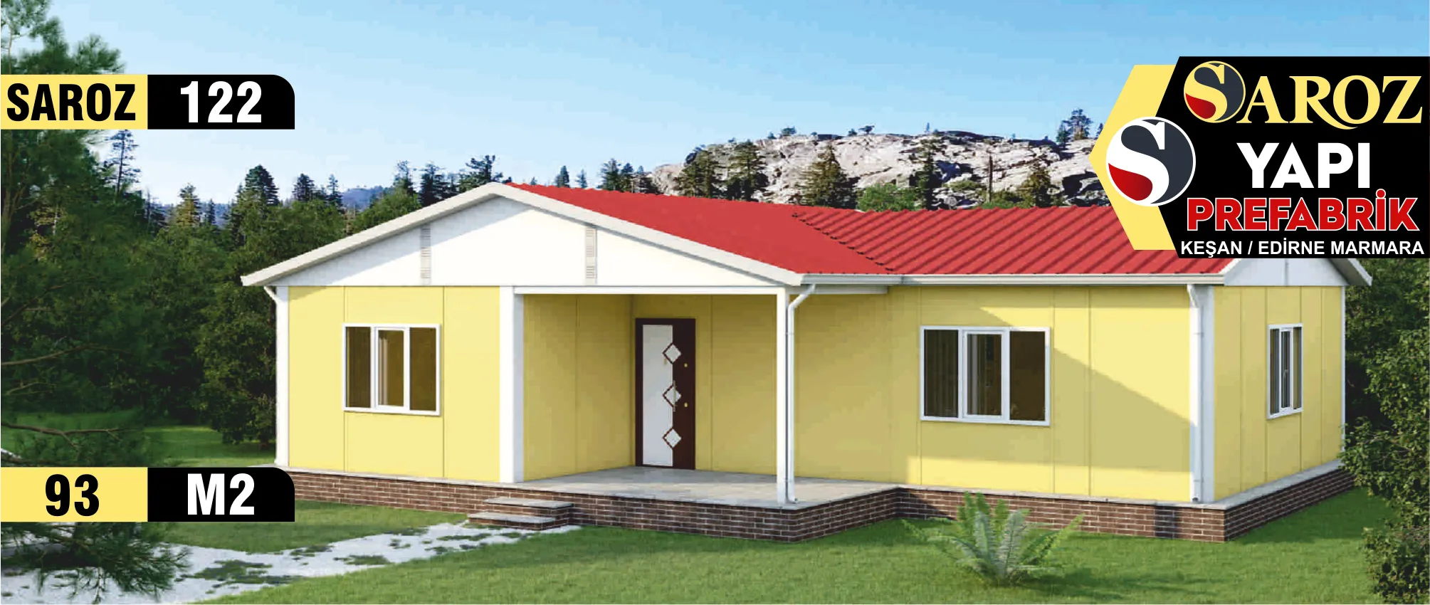122 - 93m² Tek Katlı Prefabrik Ev