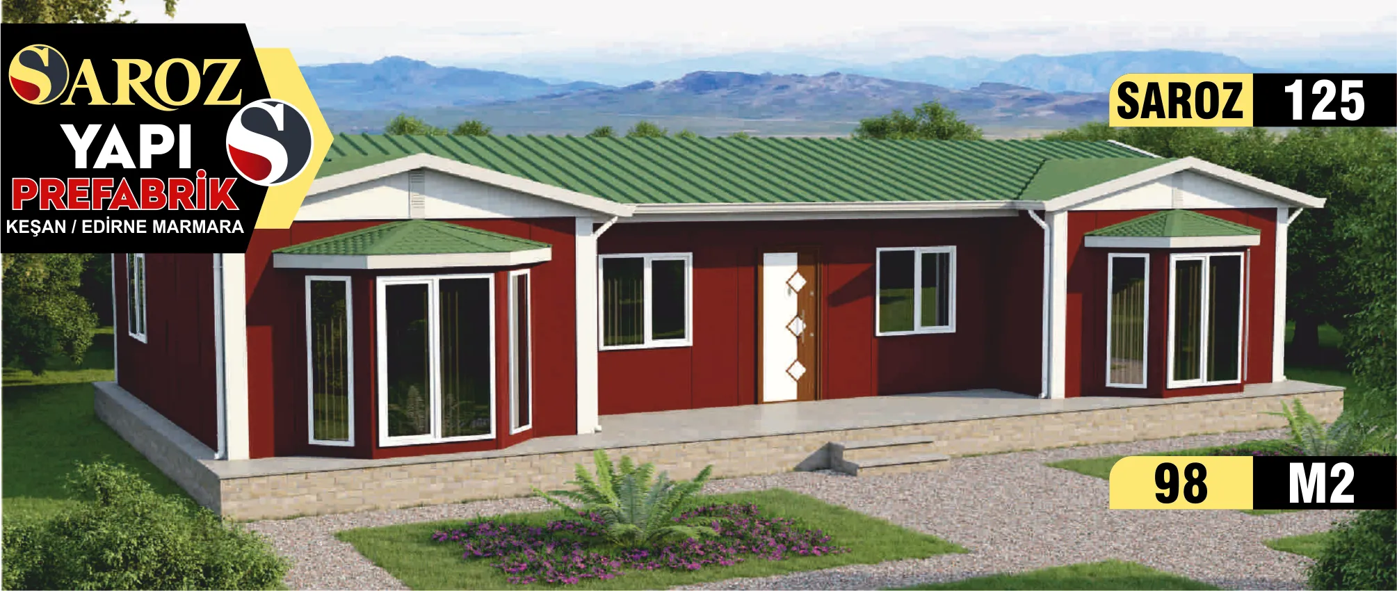 125 - 98m² Tek Katlı Prefabrik Ev