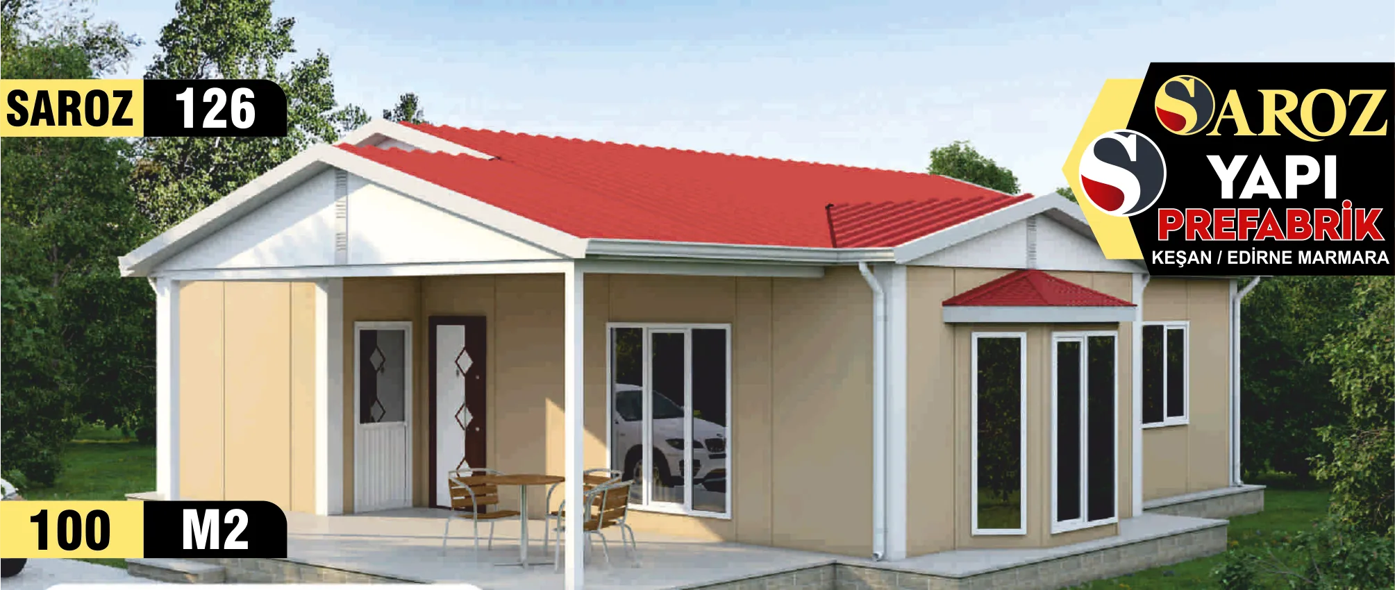 126 - 100m² Tek Katlı Prefabrik Ev