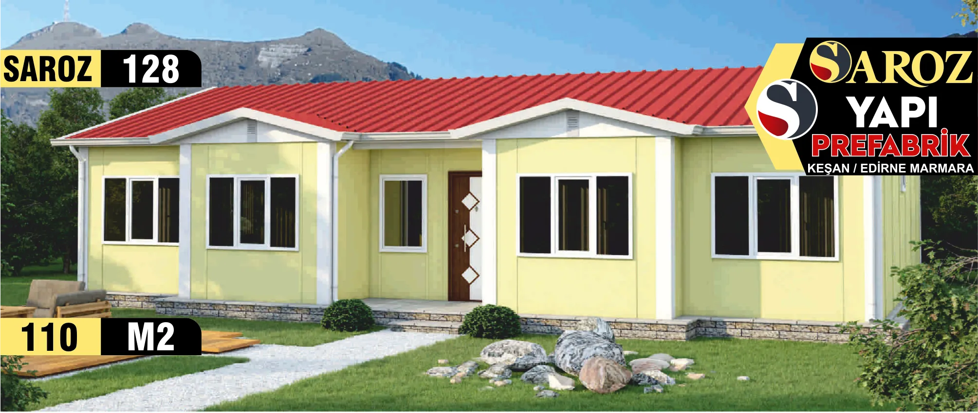 128 - 110m² Tek Katlı Prefabrik Ev