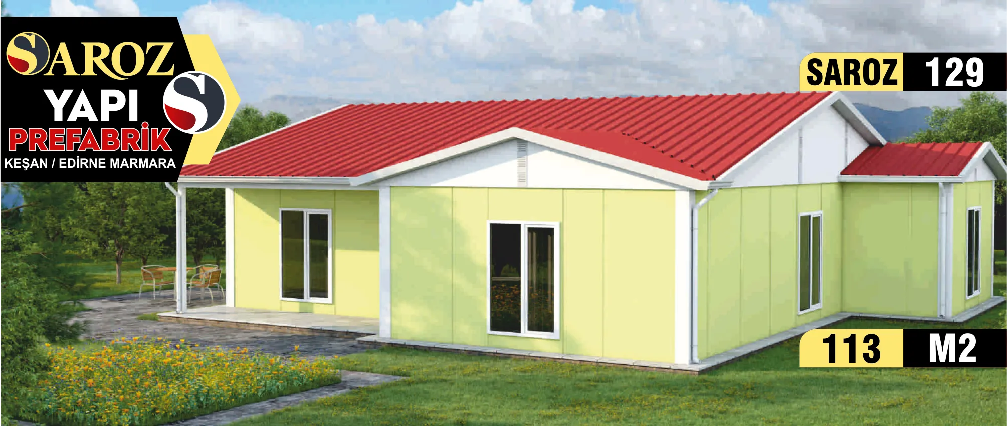 129 - 113m² Tek Katlı Prefabrik Ev