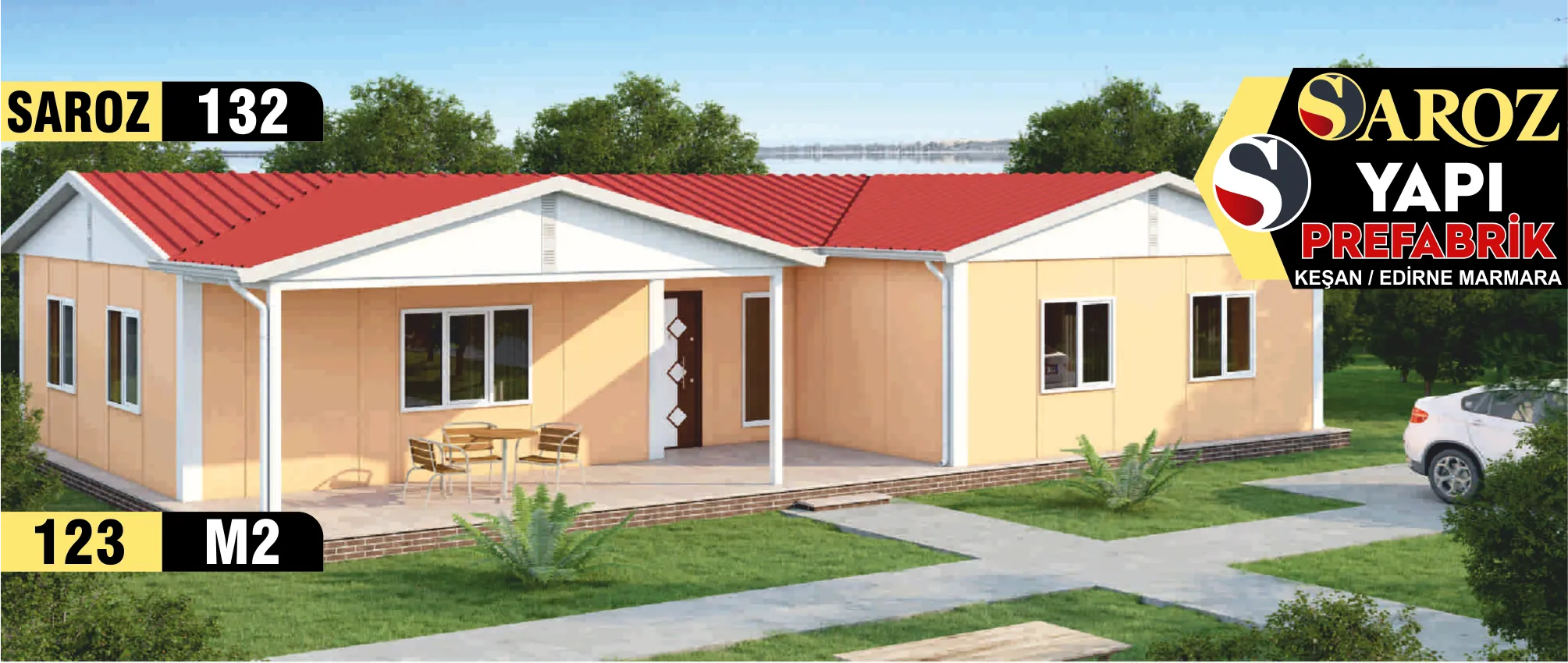 132 - 123m² Tek Katlı Prefabrik Ev
