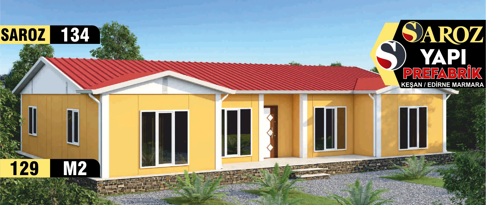 134 - 129m² Tek Katlı Prefabrik Ev