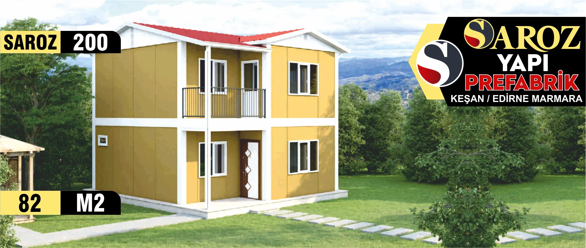 200 - 82m² İki Katlı Prefabrik Ev