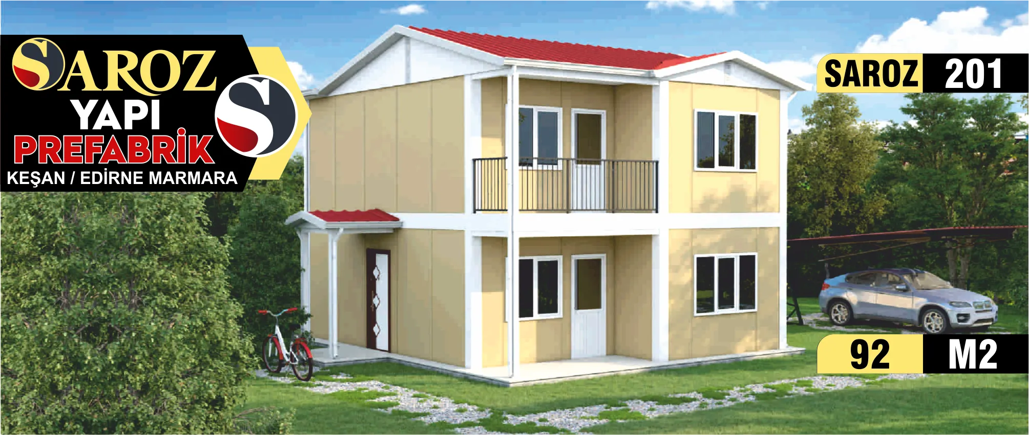 201 - 92m² İki Katlı Prefabrik Ev