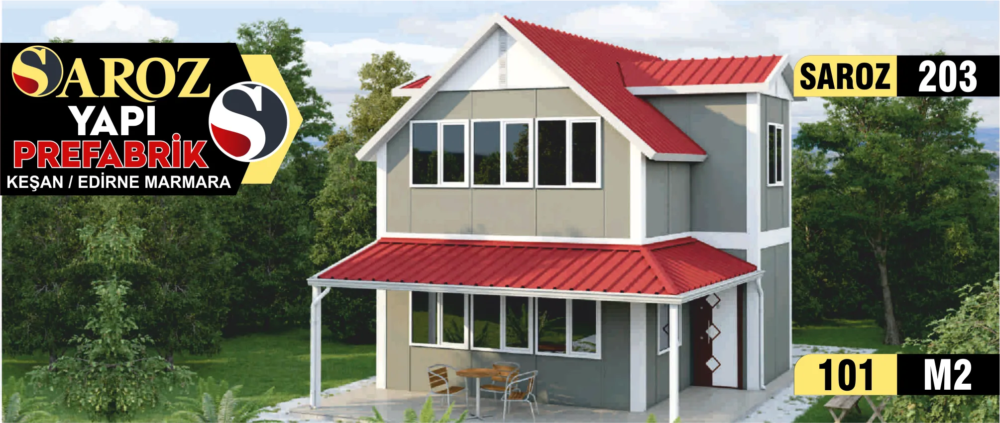 203 - 101m² İki Katlı Prefabrik Ev