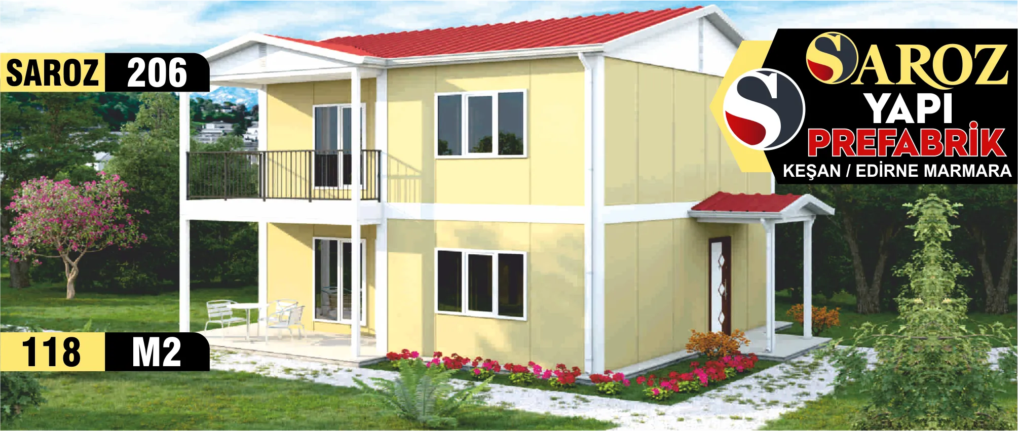 206 - 118m² İki Katlı Prefabrik Ev