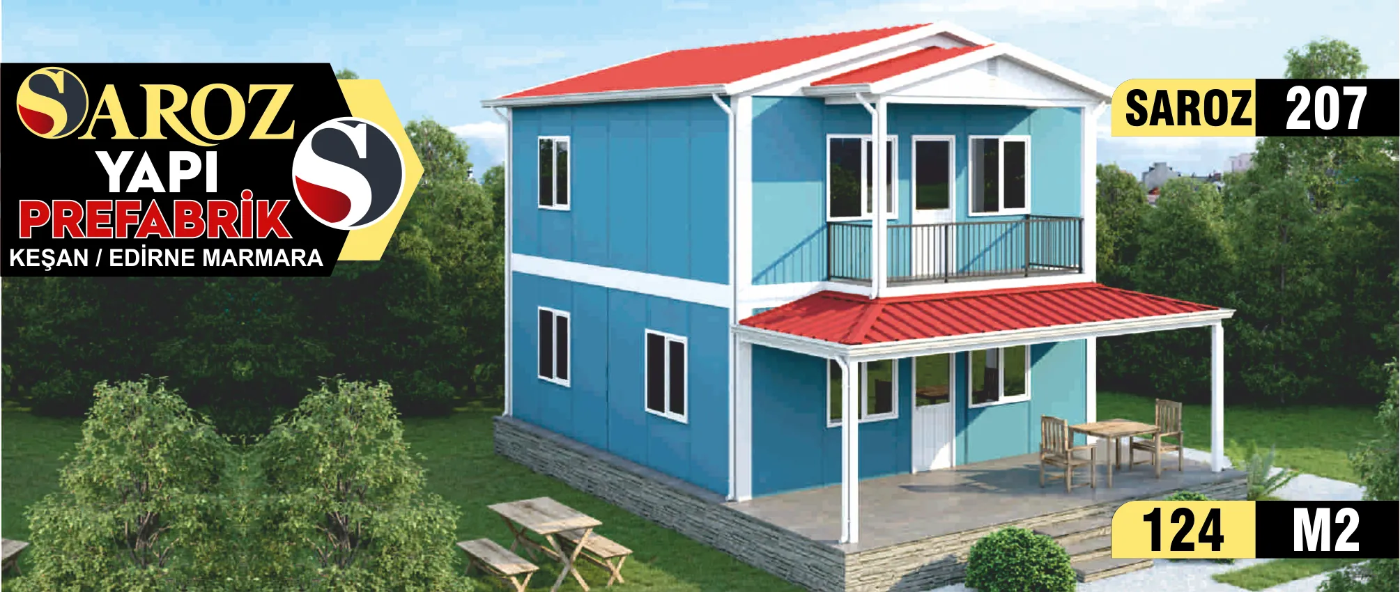 207 - 124m² İki Katlı Prefabrik Ev