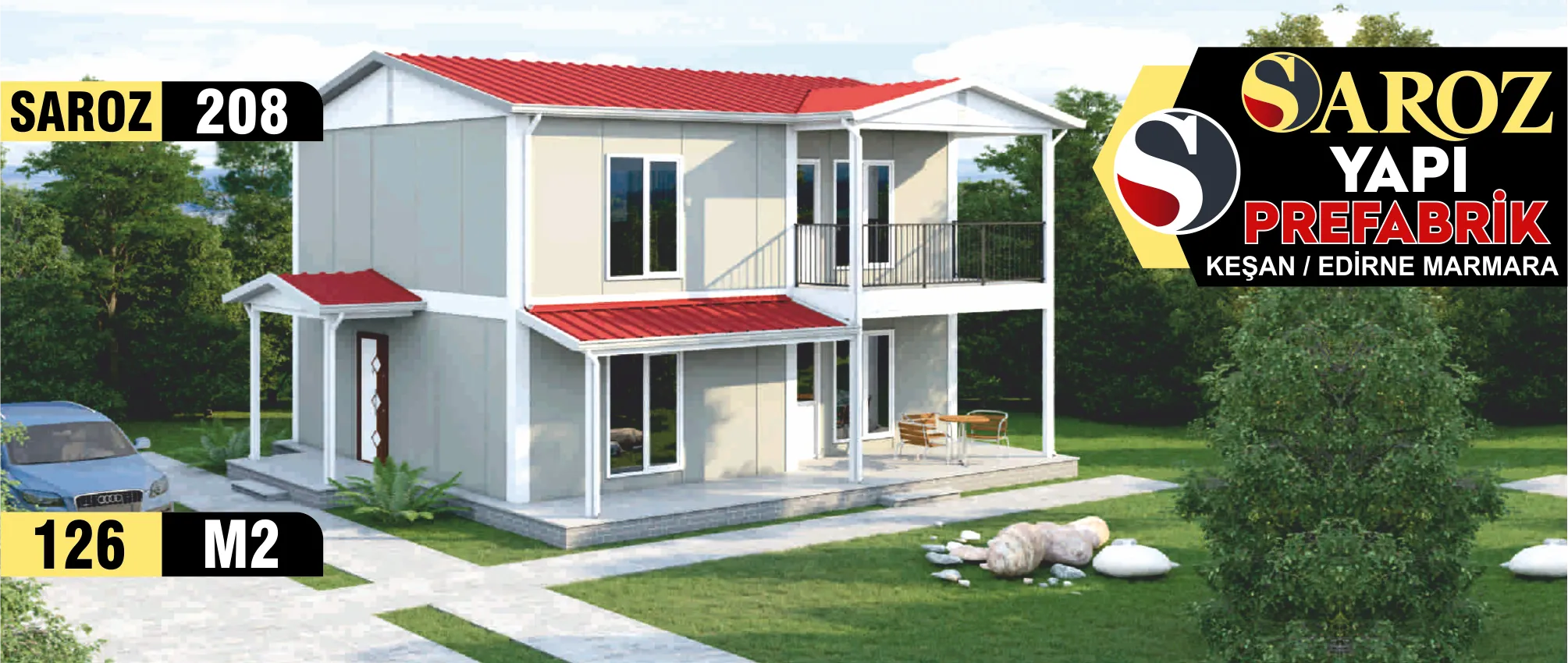 208 - 126m² İki Katlı Prefabrik Ev