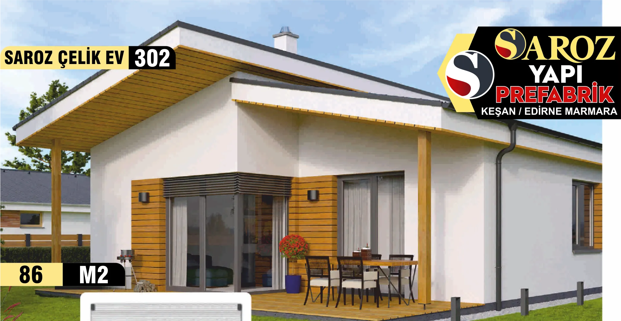 302- 113 m² Tek Katlı Çelik Ev