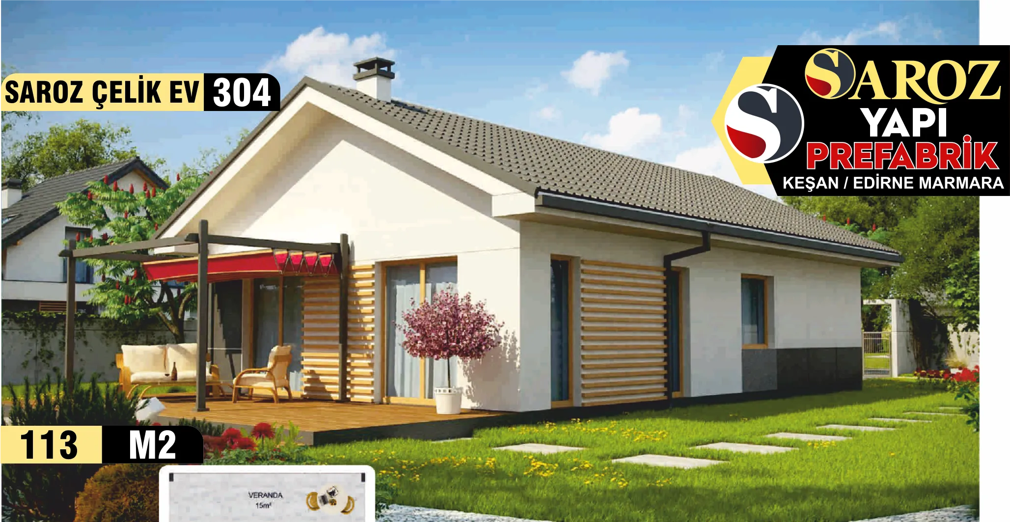 304- 118 m² Tek Katlı Çelik Ev