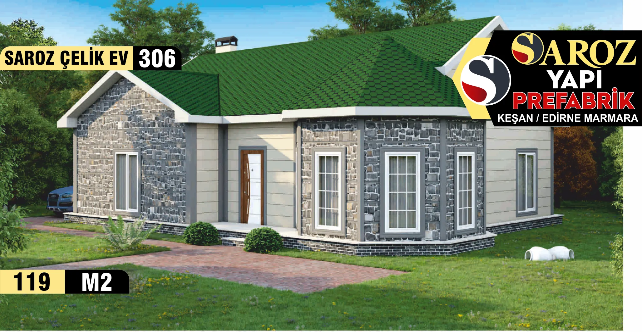 306- 131m² Tek Katlı Çelik Ev