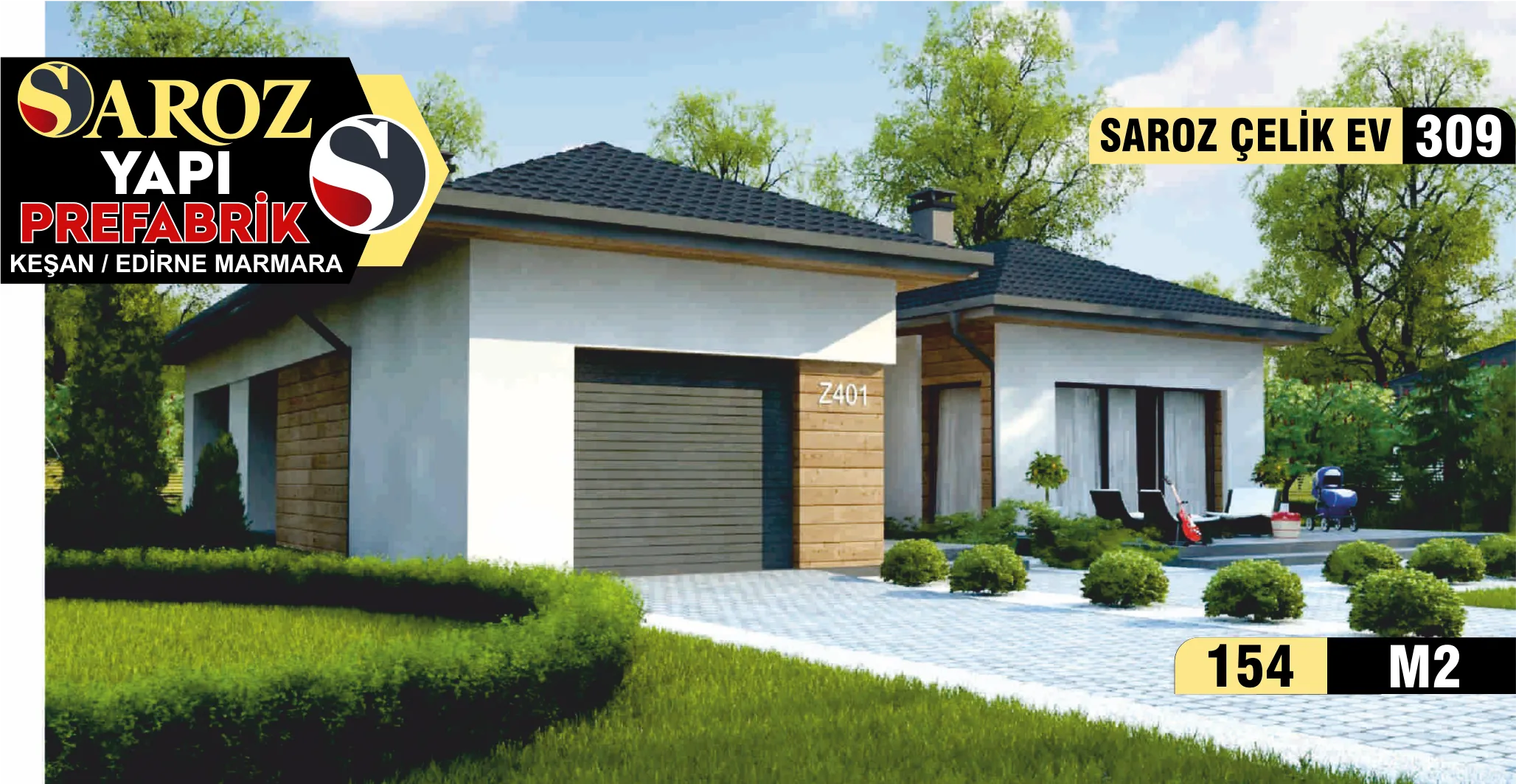 309- 157m² Tek Katlı Çelik Ev