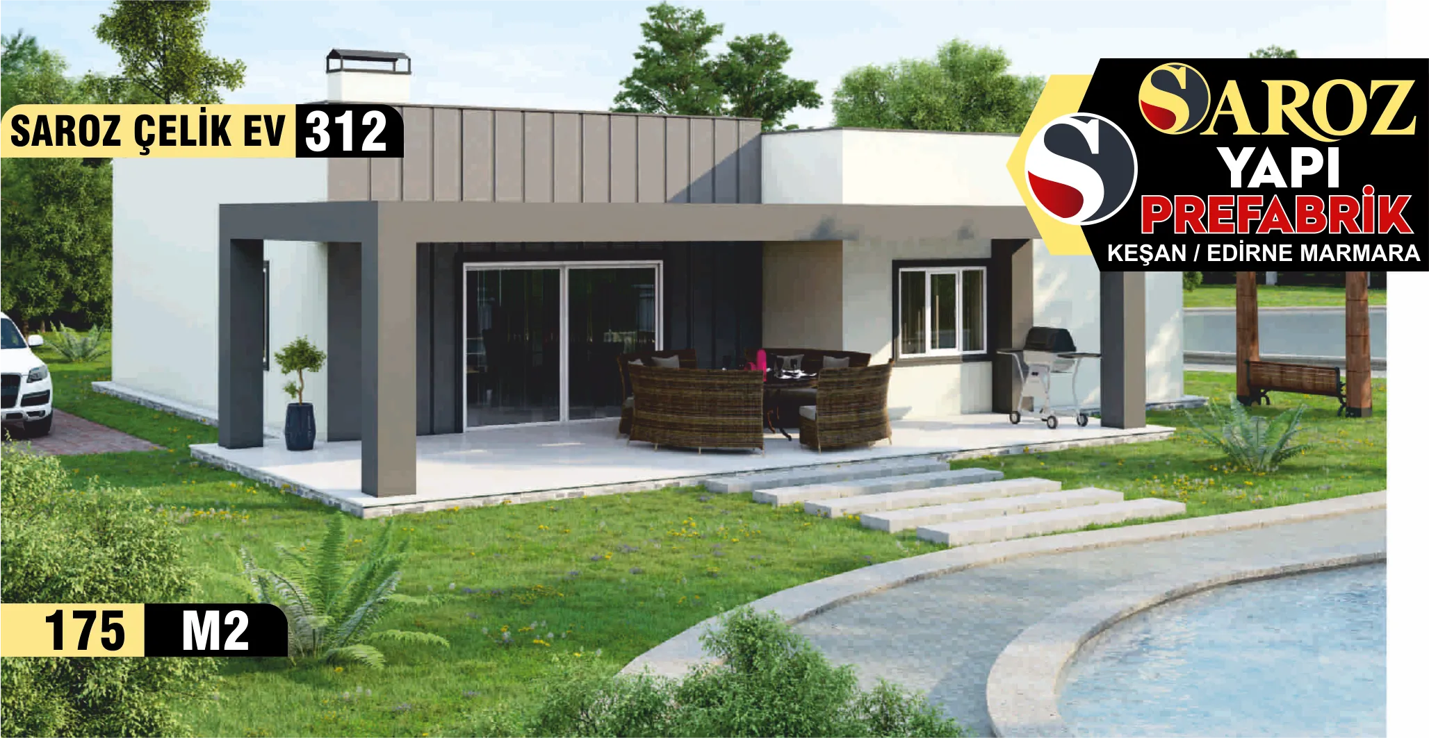 312- 183m² Tek Katlı Çelik Ev