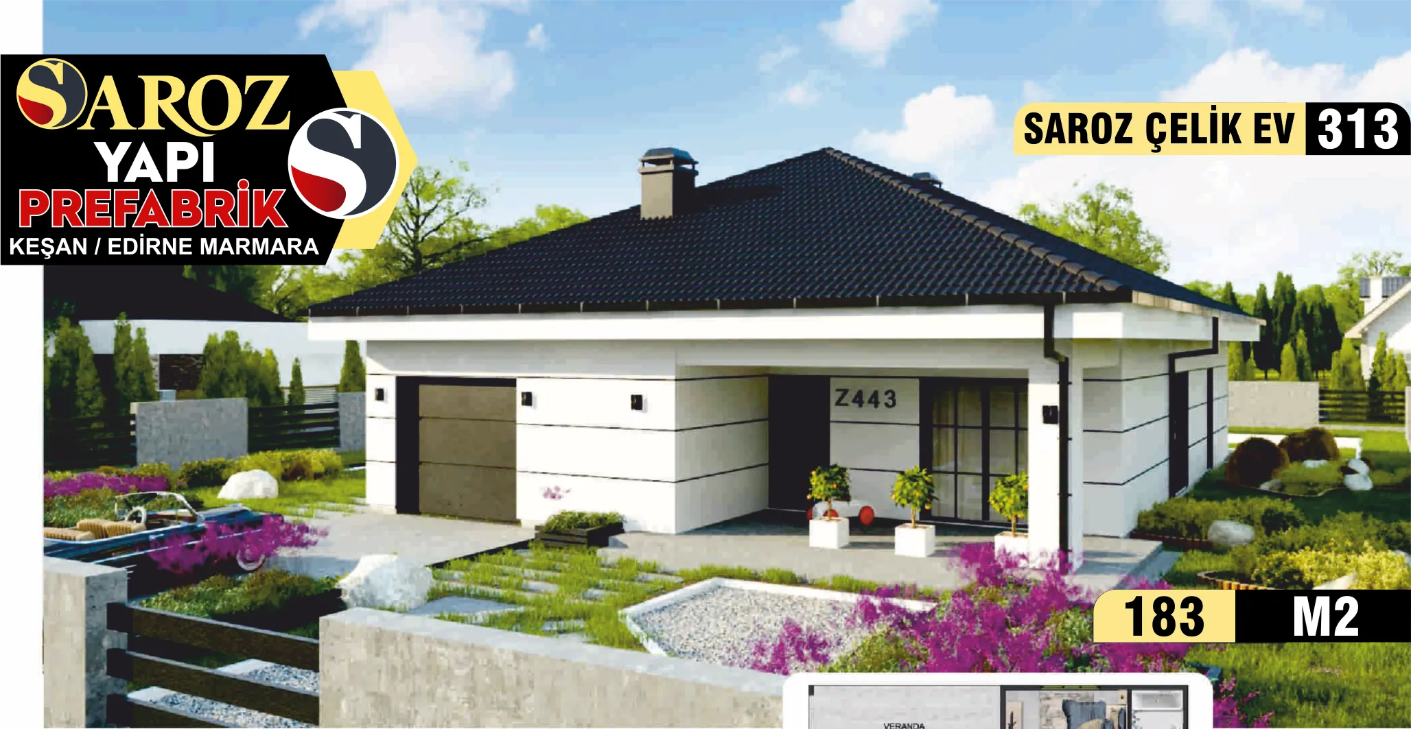 313- 194m² Tek Katlı Çelik Ev