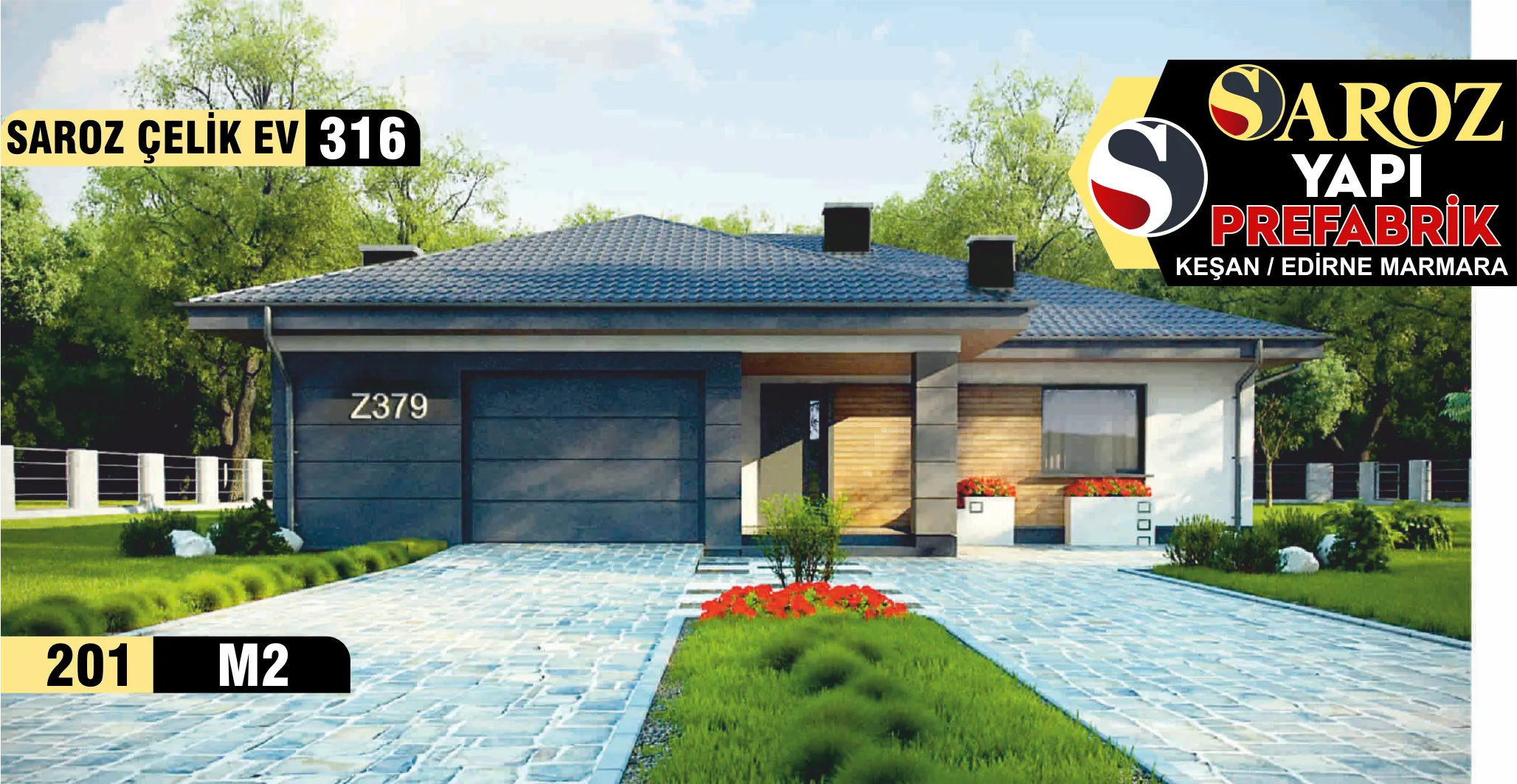 316- 203m² Tek Katlı Çelik Ev