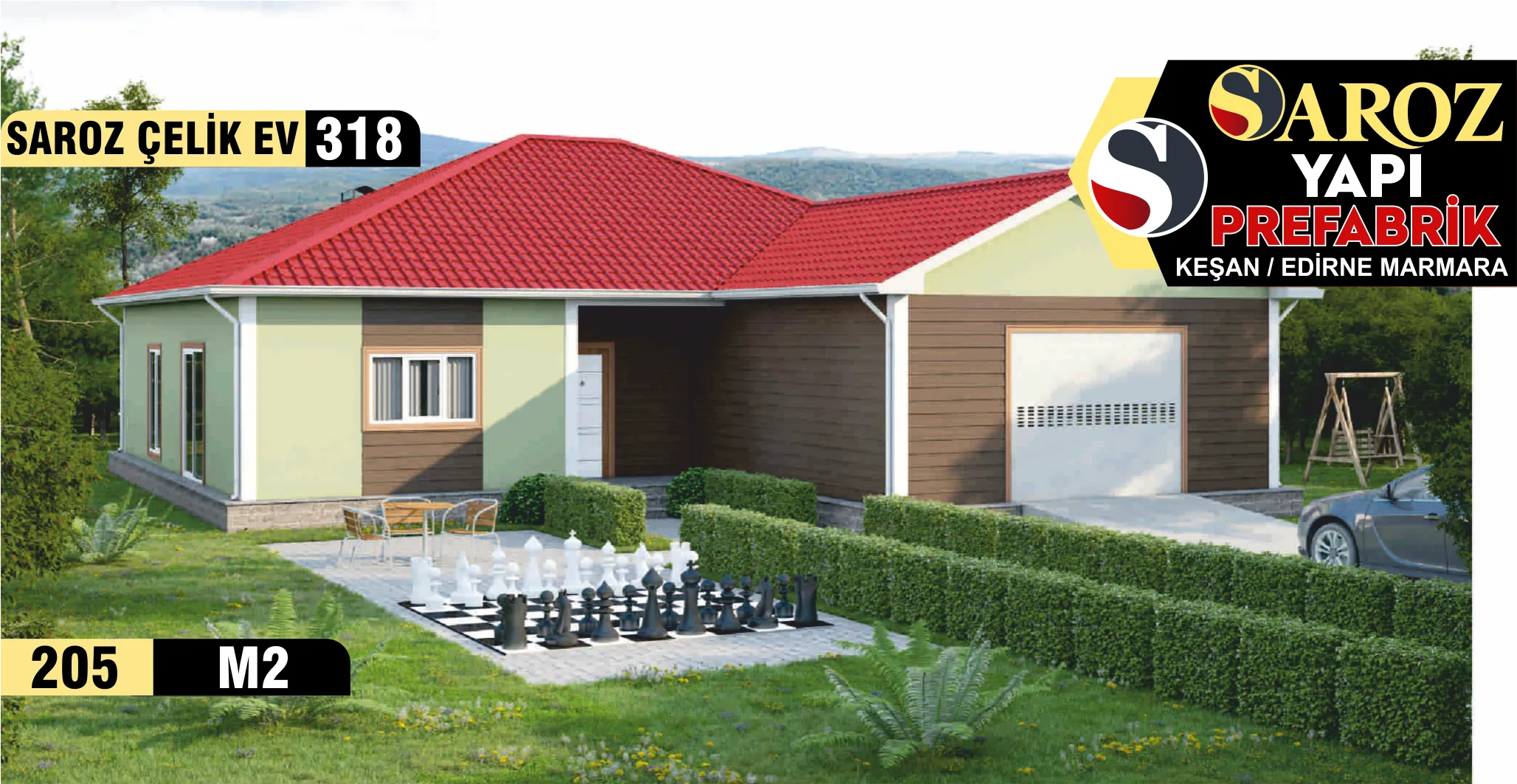 318- 214m² Tek Katlı Çelik Ev