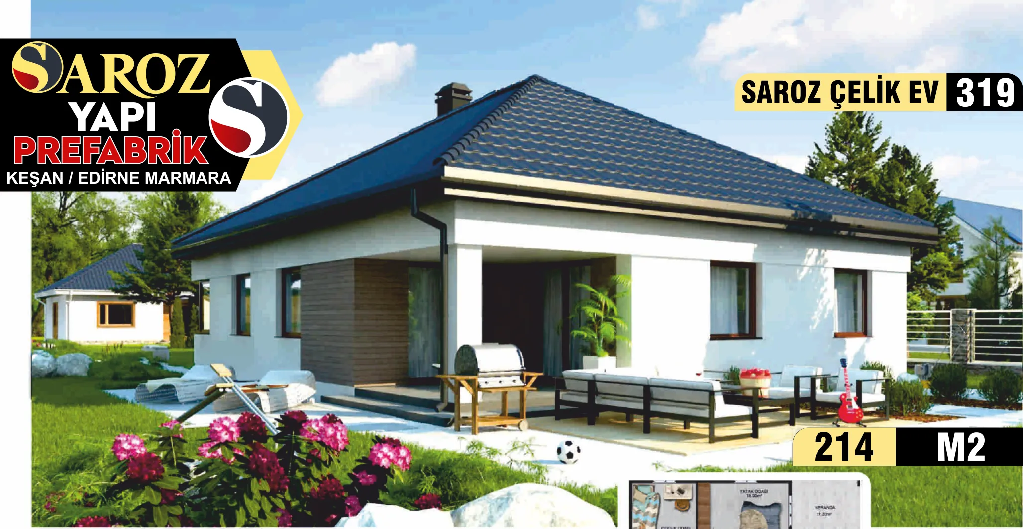 319- 214m² Tek Katlı Çelik Ev