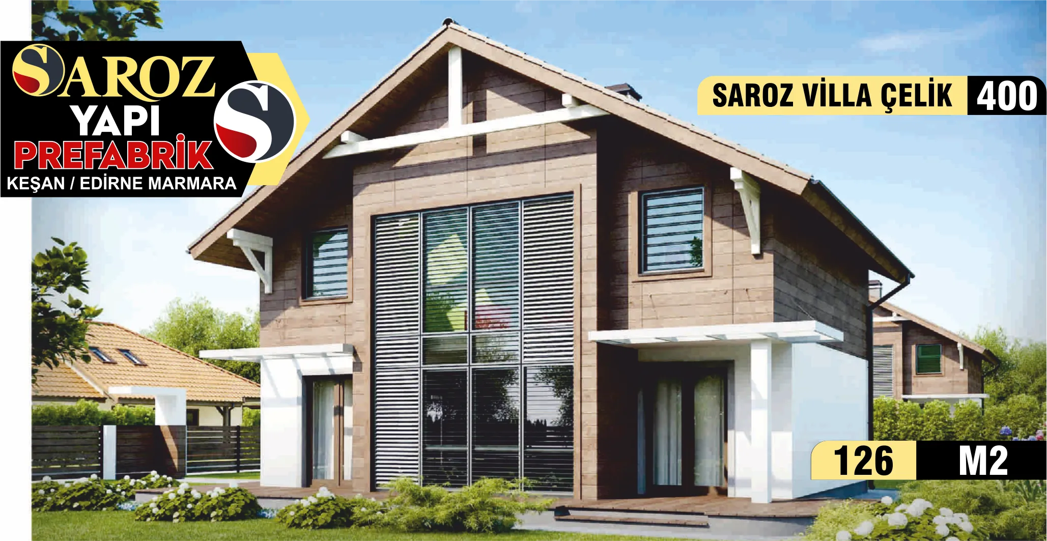 400 - 126m² İki Katlı Çelik Ev