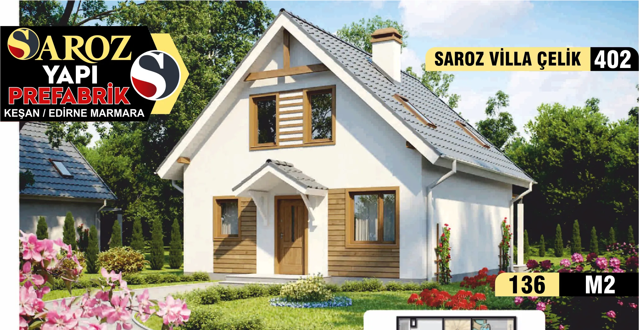 402 - 136m² İki Katlı Çelik Ev