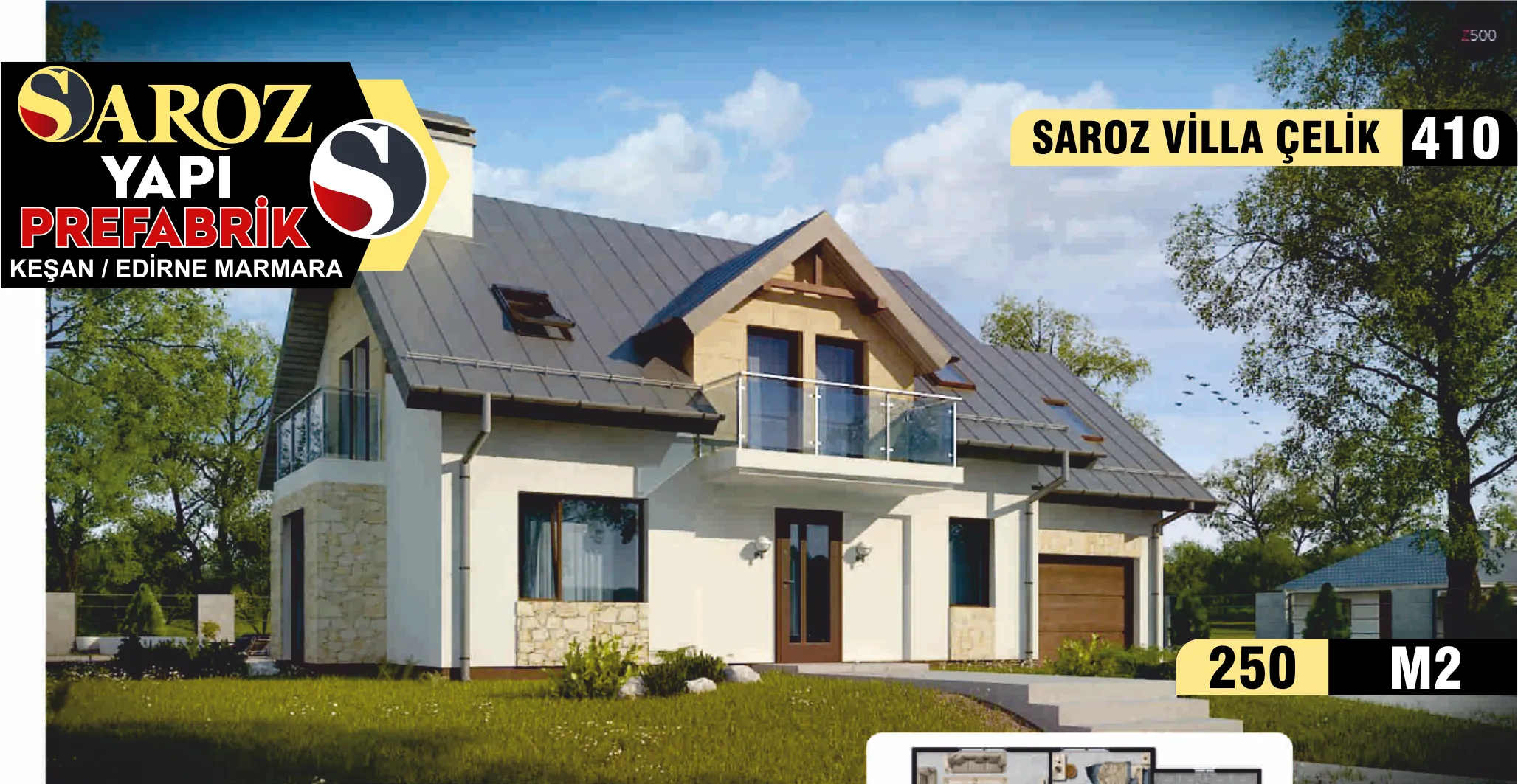 410 - 250m² İki Katlı Çelik Ev