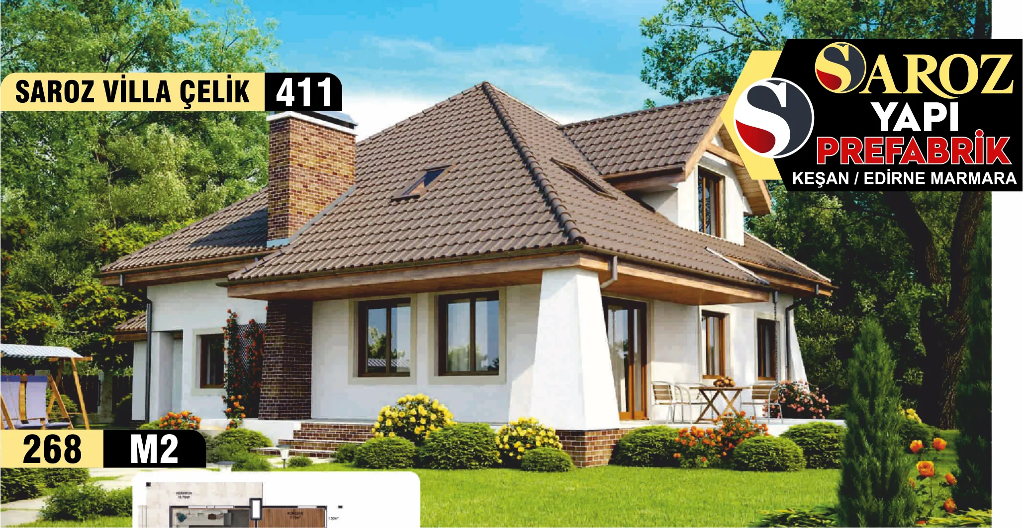 411 - 268m² İki Katlı Çelik Ev