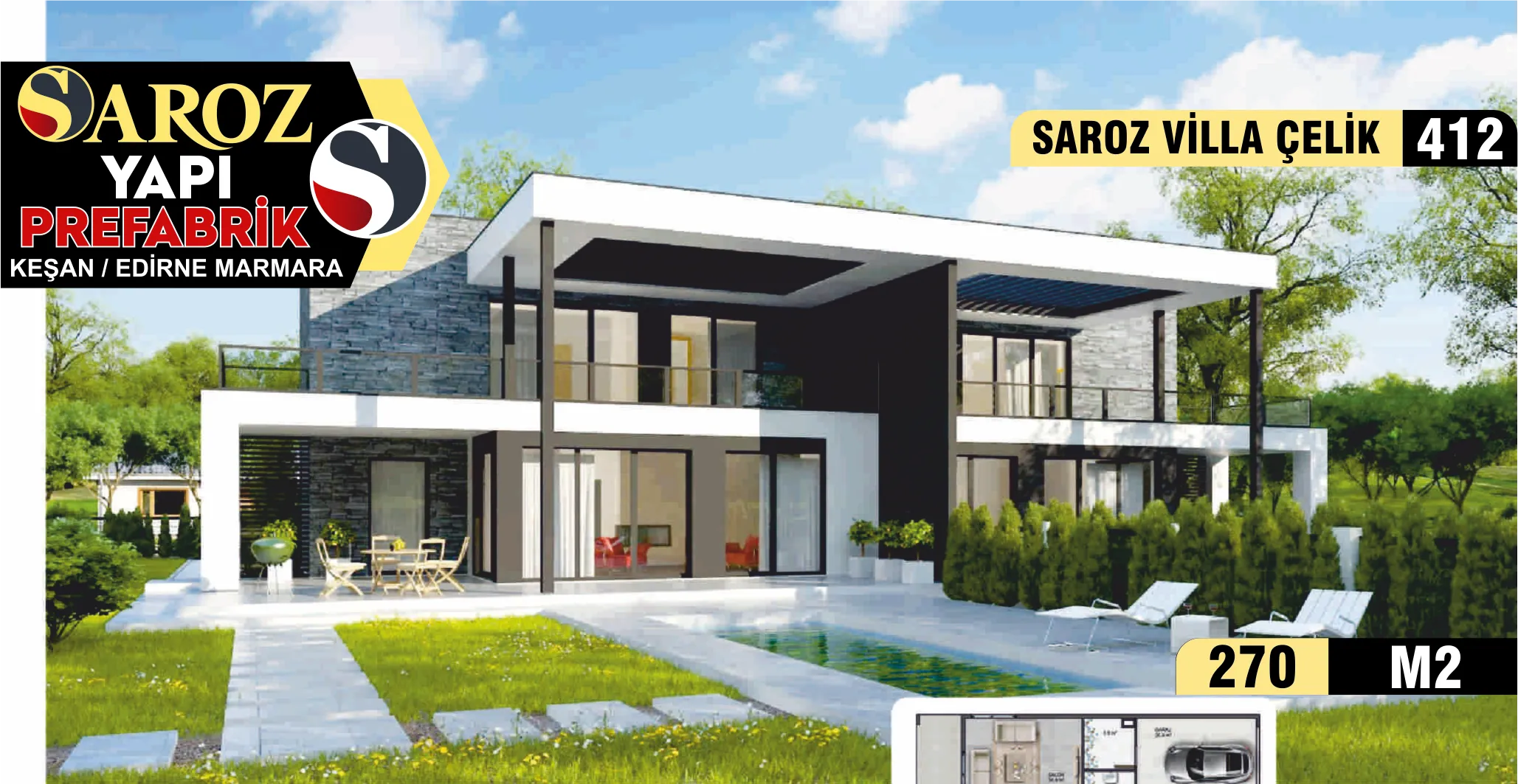 412 - 270m² İki Katlı Çelik Ev