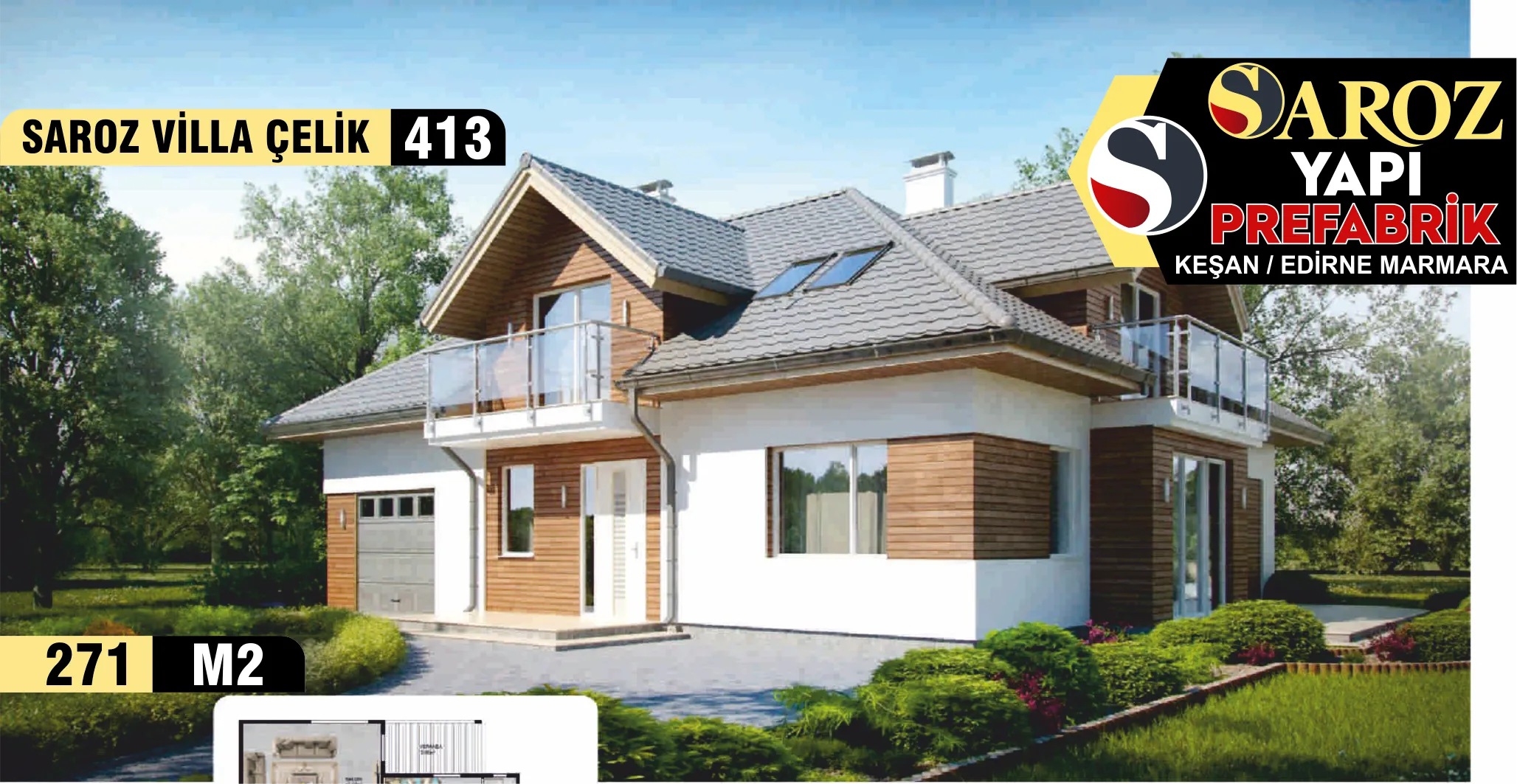 413 - 271m² İki Katlı Çelik Ev