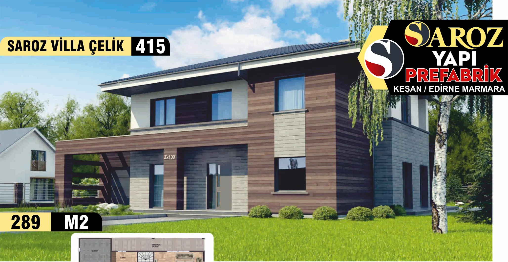 415 - 289m² İki Katlı Çelik Ev