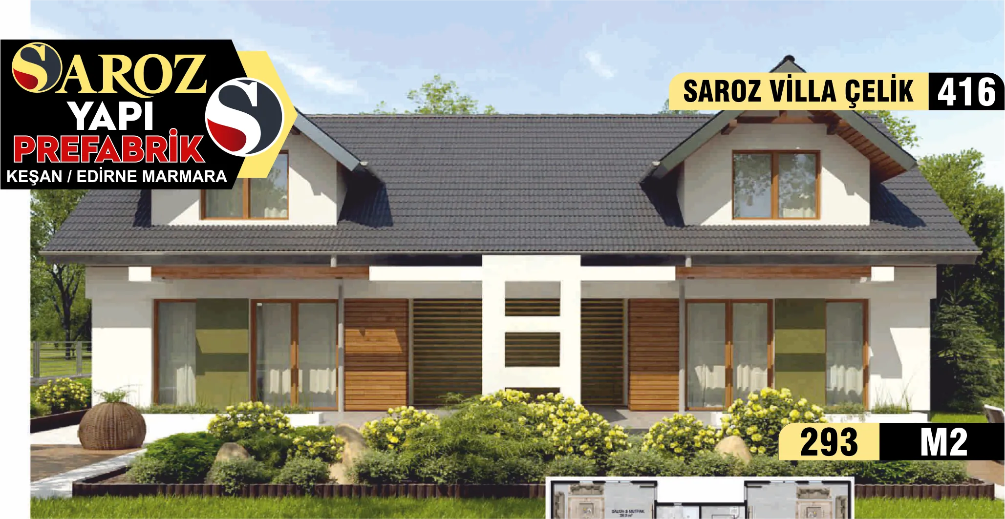 416 - 293m² İki Katlı Çelik Ev