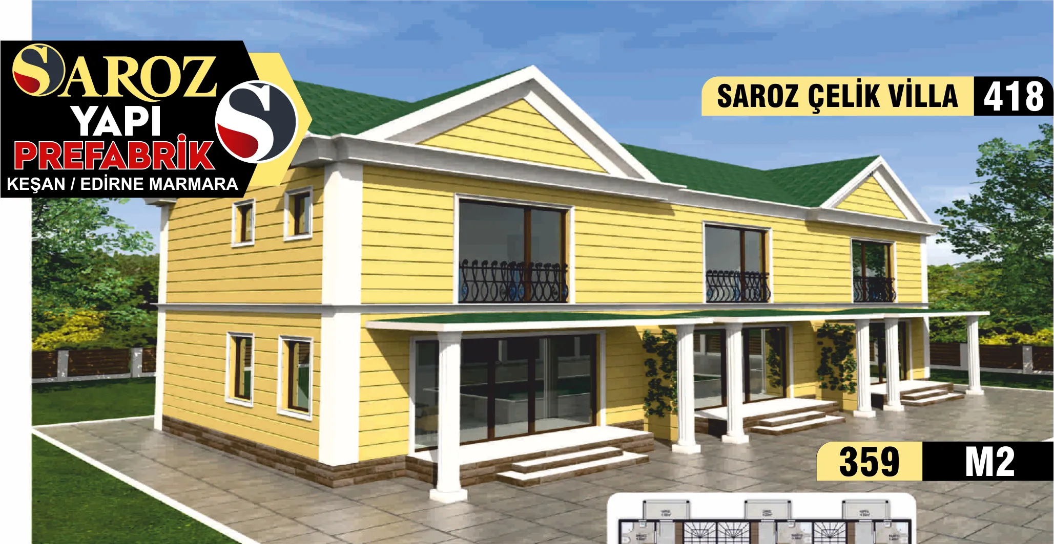 418 - 359m² İki Katlı Çelik Ev