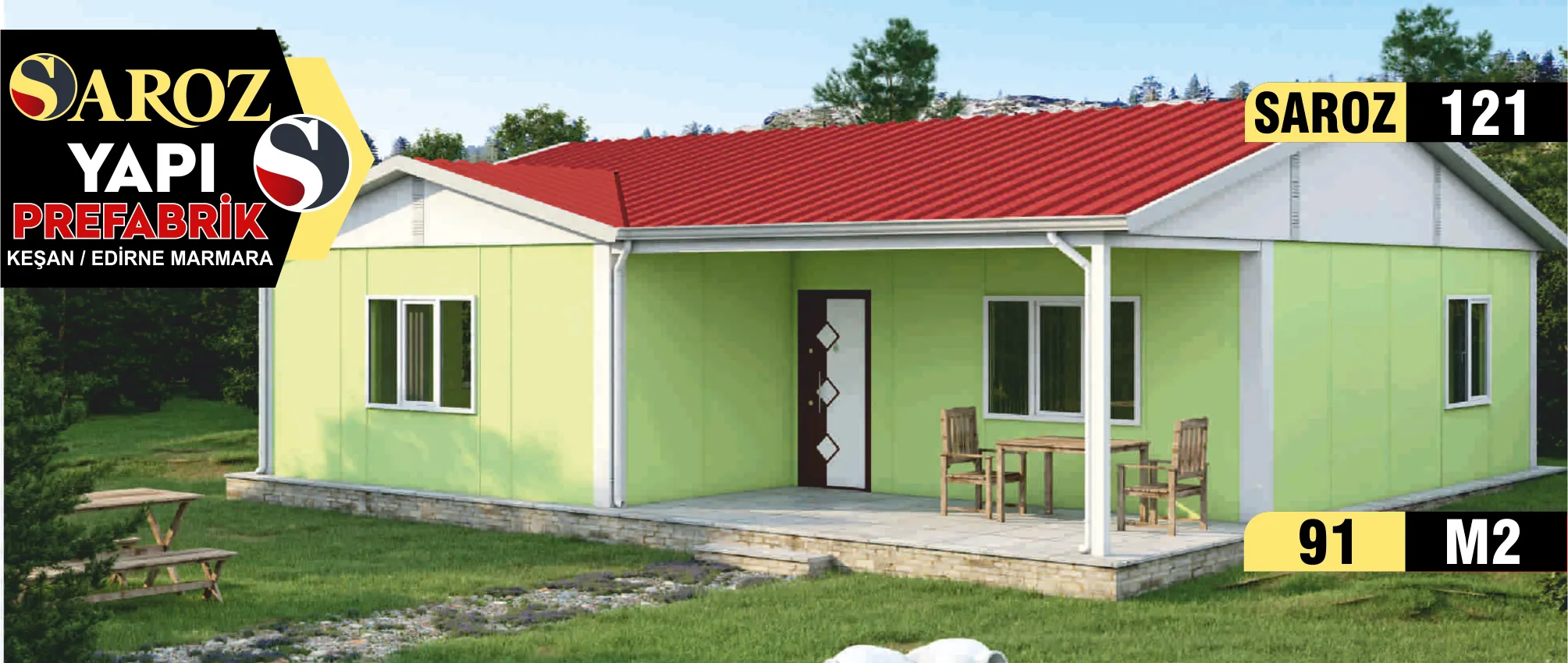 121 - 91m² Tek Katlı Prefabrik Ev